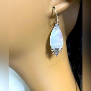 Mother of Pearl Dangle Earrings in Sterling Silver